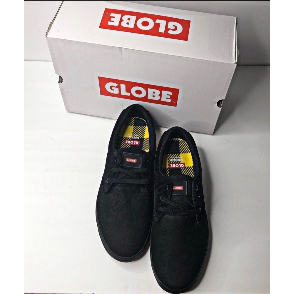 Globe Winslow GBWINSLOW Mens Black Suede Skate Inspired Sneakers Shoes